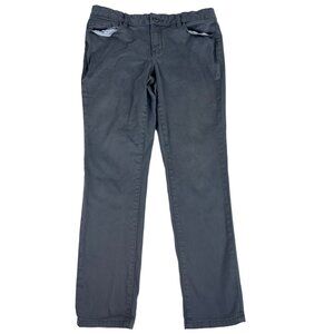 Crown & Ivy Stretch Casual Chino Pants Women's Sz 12 Gray Straight Leg Pockets